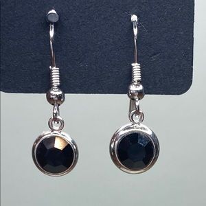 black gem earrings